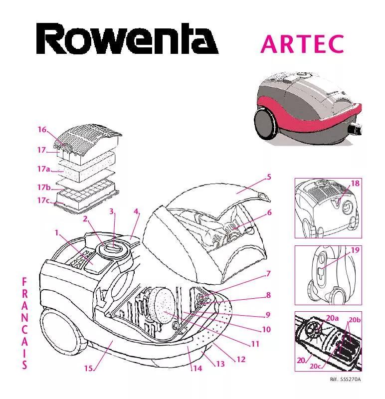 Mode d'emploi ROWENTA ASPIRATEUR ARTEC