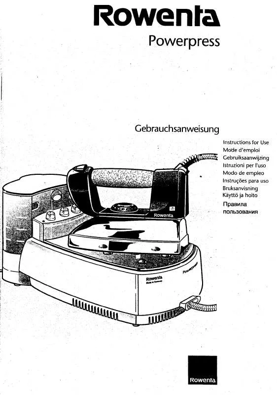 Mode d'emploi ROWENTA DG 120 POWERPRESS