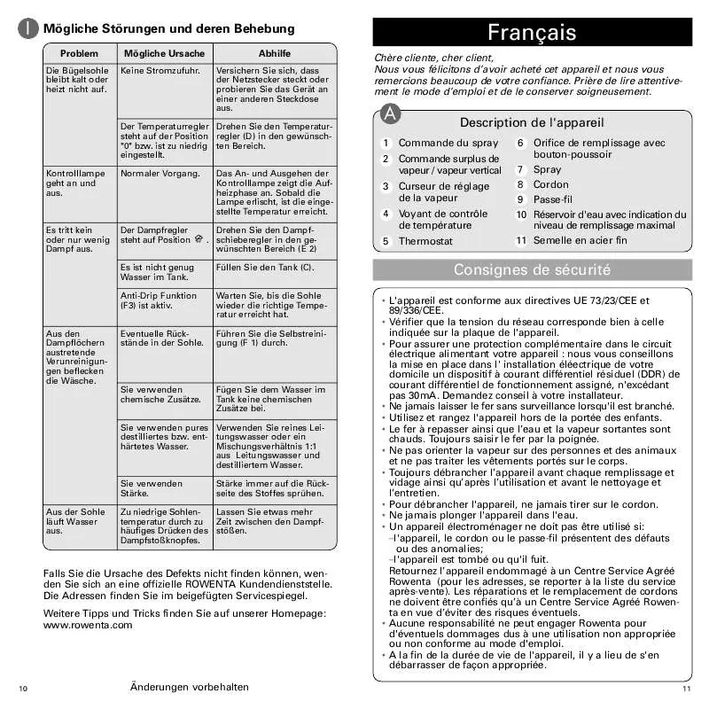 Mode d'emploi ROWENTA DX 5100