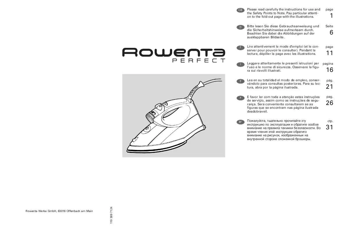 Mode d'emploi ROWENTA FER PERFECT DX9200