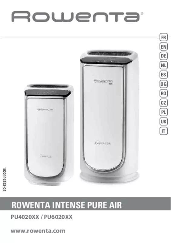 Mode d'emploi ROWENTA INTENSE PUR AIR XL PU6020