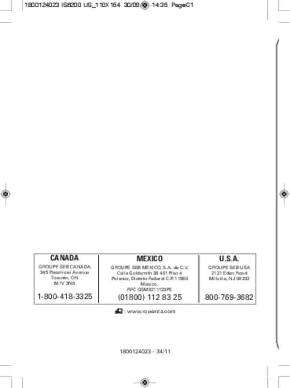 Mode d'emploi ROWENTA IS6200D1 COMPACT VALET