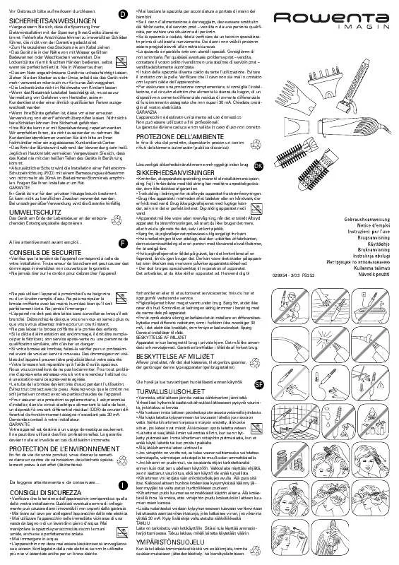 Mode d'emploi ROWENTA PS 252 IMAGIN