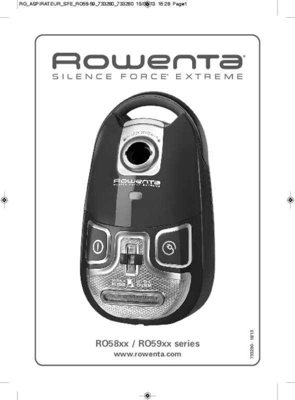 Mode d'emploi ROWENTA RO592511 SILENCE FORCE EXTREME