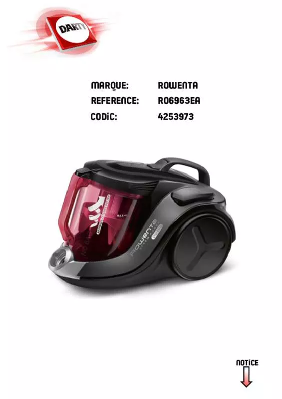 Mode d'emploi ROWENTA RO6963EA X-TREM POWER CYCLONIC HOME&CAR