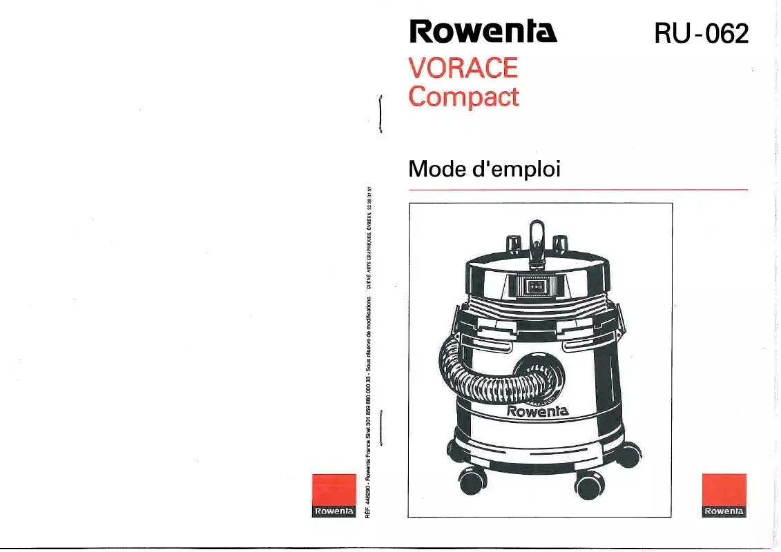 Mode d'emploi ROWENTA RU 062 VORACE