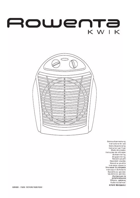 Mode d'emploi ROWENTA DW 8010 PRO MASTER