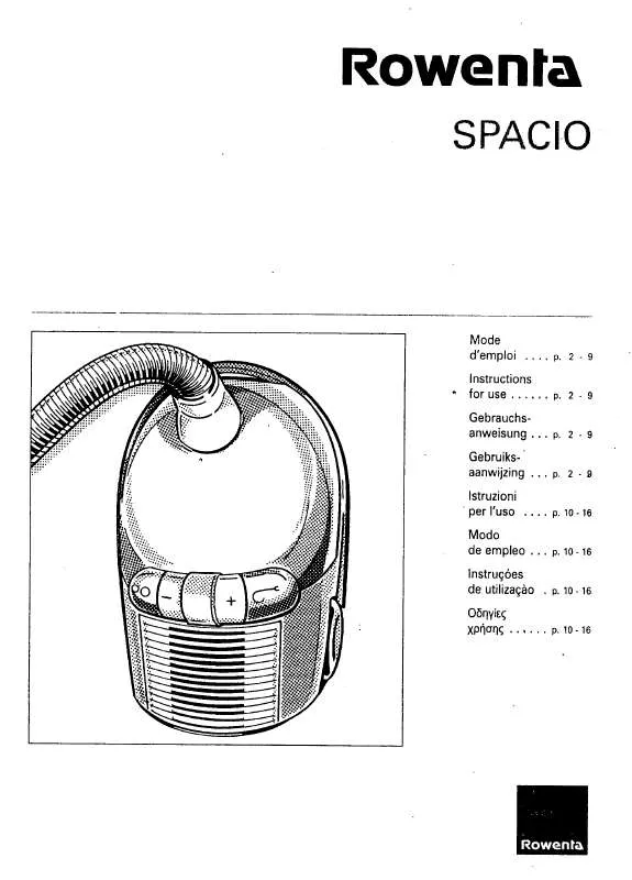 Mode d'emploi ROWENTA SPACIO
