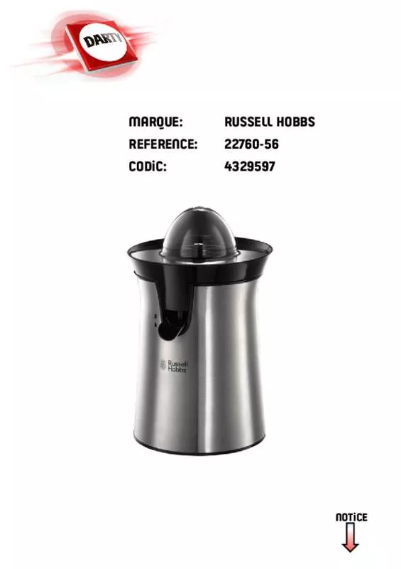 Mode d'emploi RUSSELL HOBBS CLASSICS 22760-56