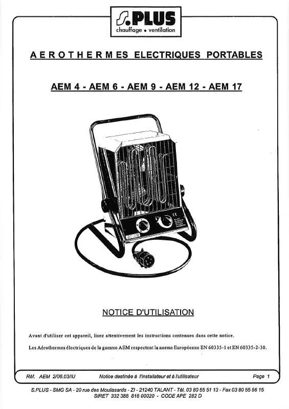 Mode d'emploi S.PLUS AEM 12