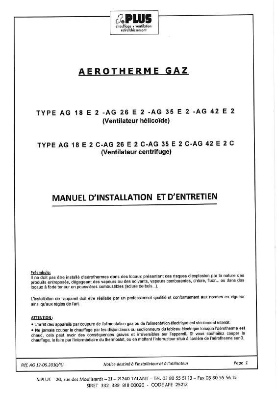 Mode d'emploi S.PLUS AG 26 E2