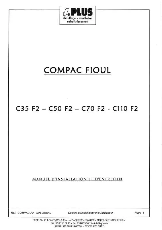 Mode d'emploi S.PLUS C110 F2