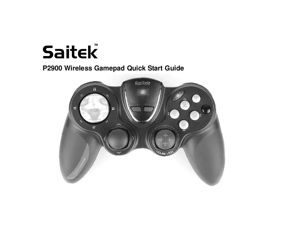 Mode d'emploi SAITEK P2900 WIRELESS PAD