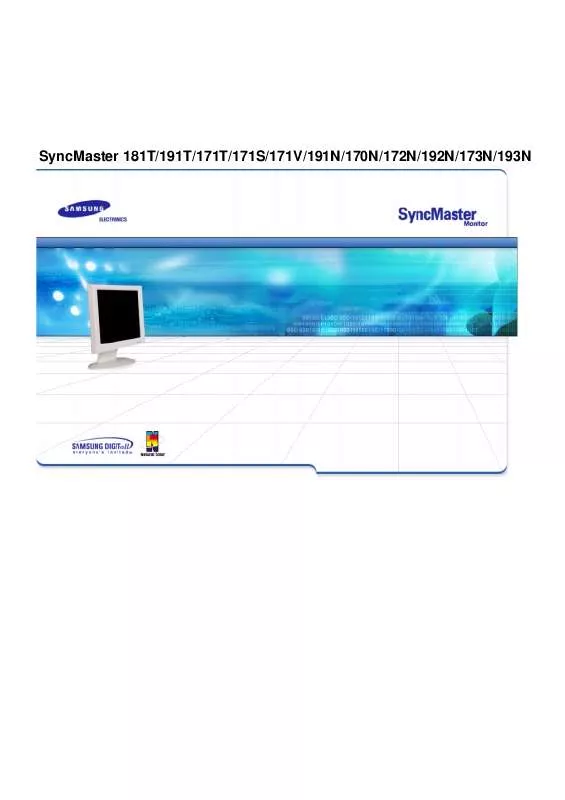 Mode d'emploi SAMSUNG SYNCMASTER 171S+