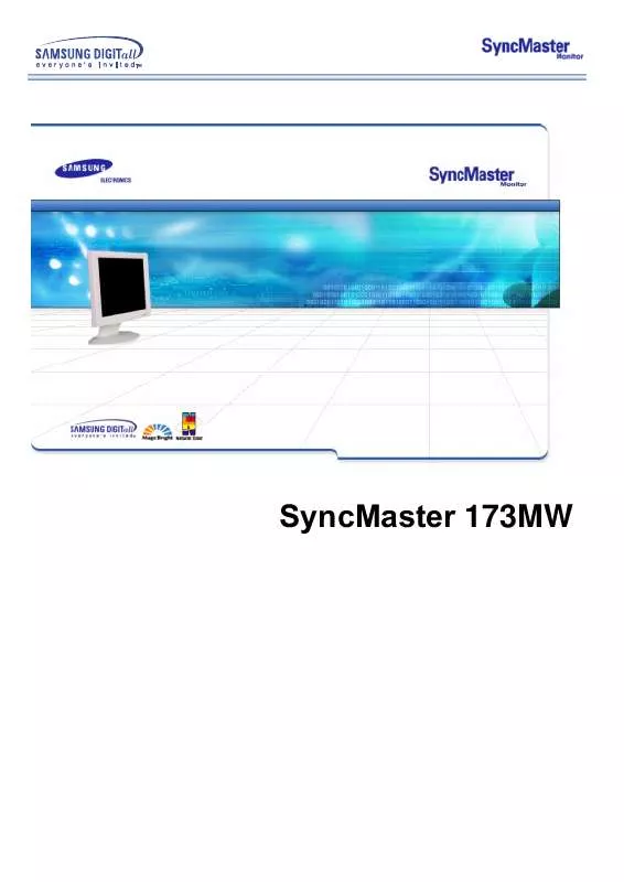 Mode d'emploi SAMSUNG SYNCMASTER 173MW