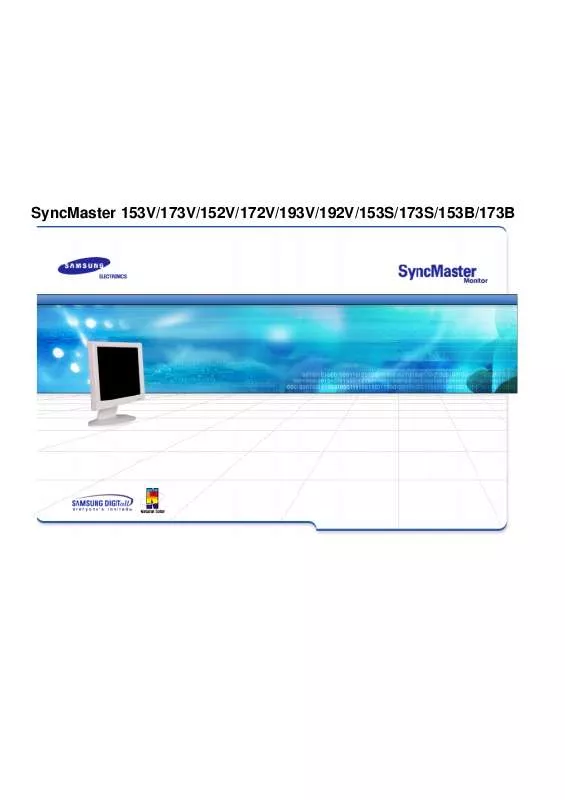 Mode d'emploi SAMSUNG SYNCMASTER 173V