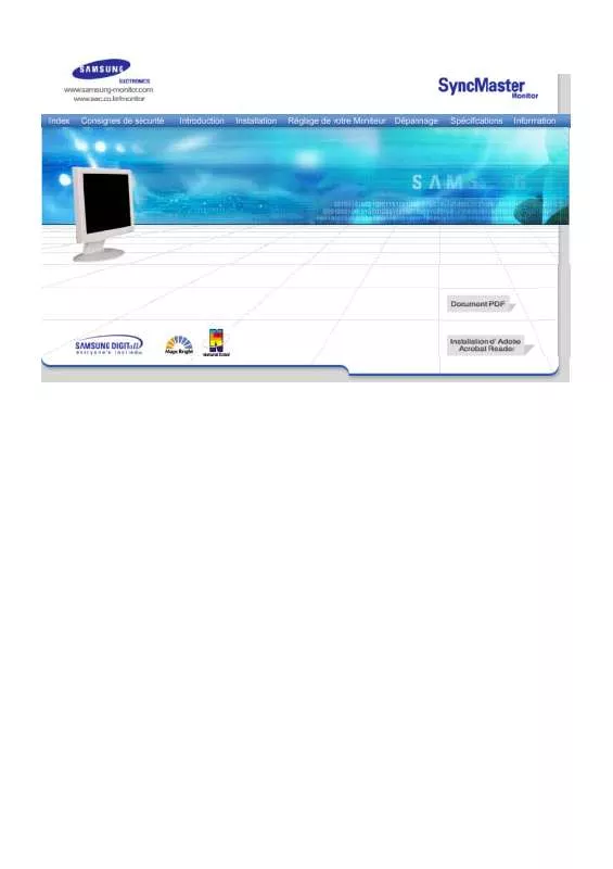 Mode d'emploi SAMSUNG SYNCMASTER 173VT