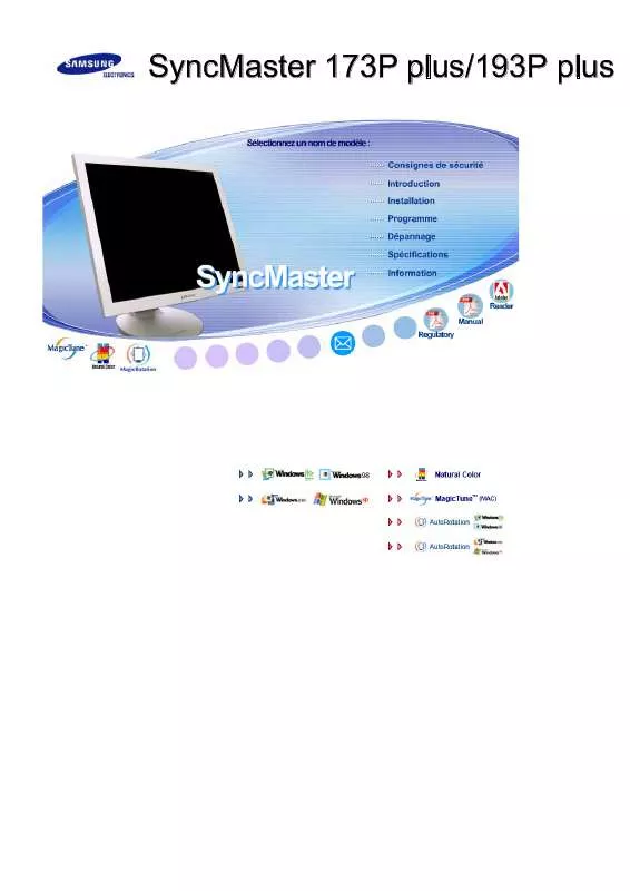 Mode d'emploi SAMSUNG SYNCMASTER 193P PLUS