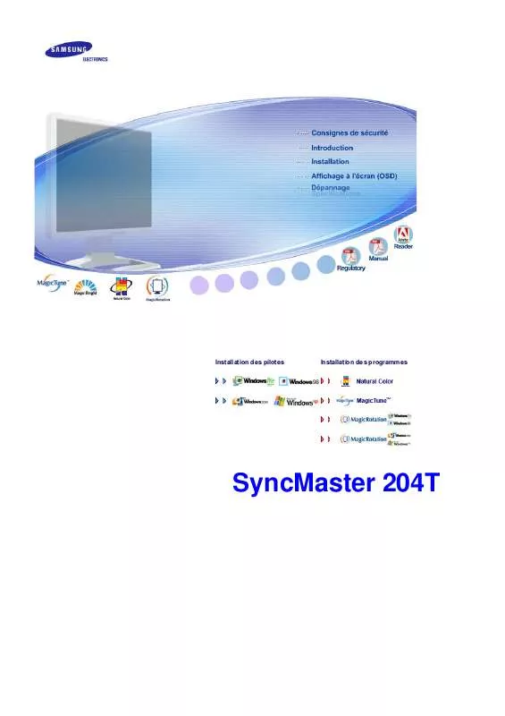 Mode d'emploi SAMSUNG SYNCMASTER 204T