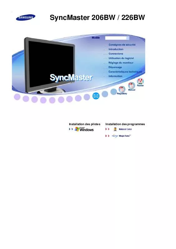 Mode d'emploi SAMSUNG SYNCMASTER 206BW