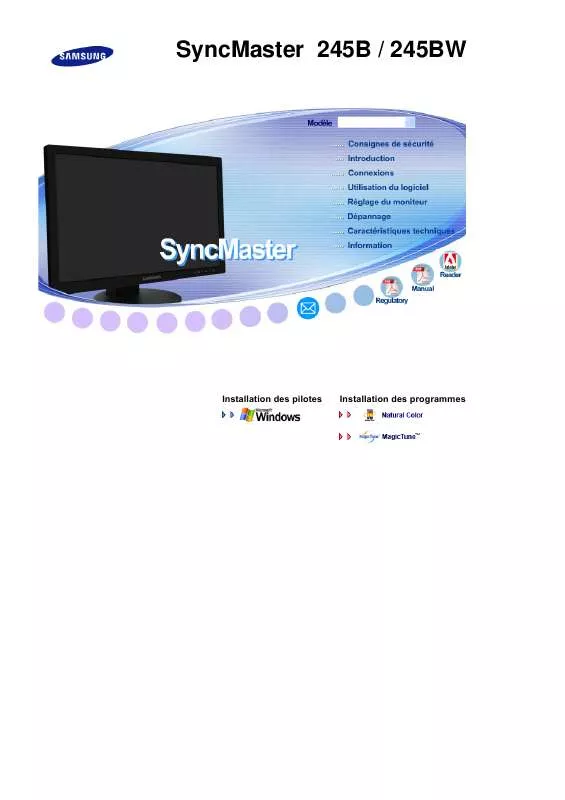 Mode d'emploi SAMSUNG SYNCMASTER 245BW