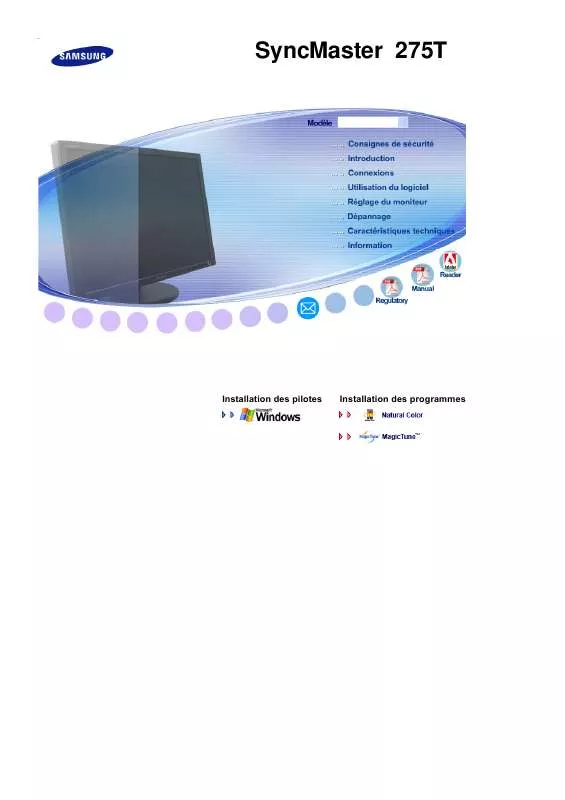 Mode d'emploi SAMSUNG SYNCMASTER 275T