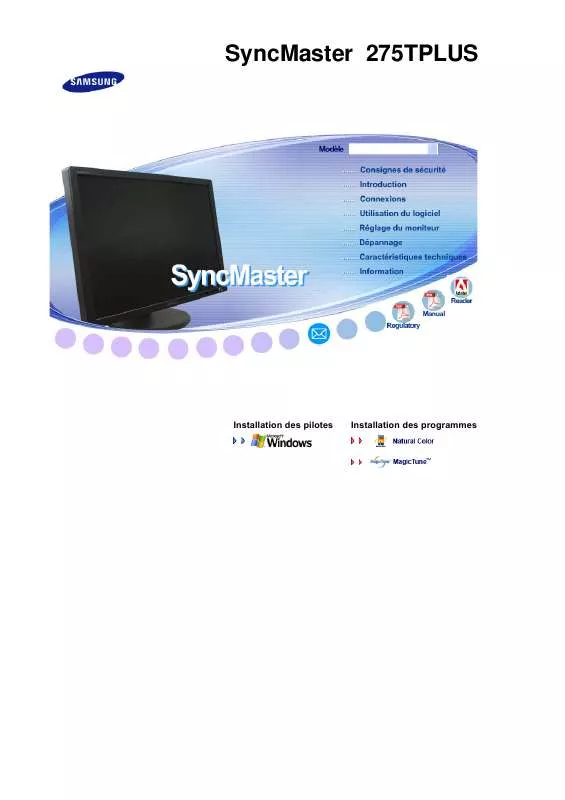 Mode d'emploi SAMSUNG SYNCMASTER 275TPLUS