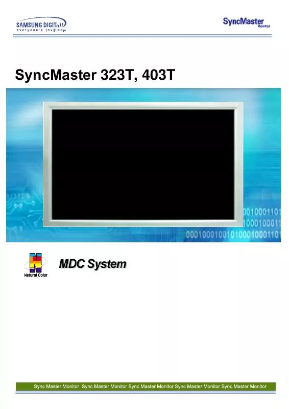 Mode d'emploi SAMSUNG SYNCMASTER 323T