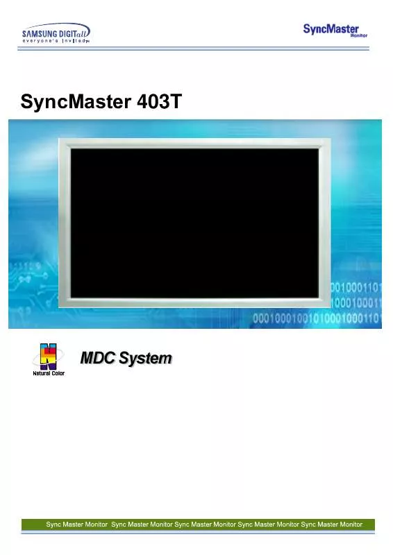 Mode d'emploi SAMSUNG SYNCMASTER 403T