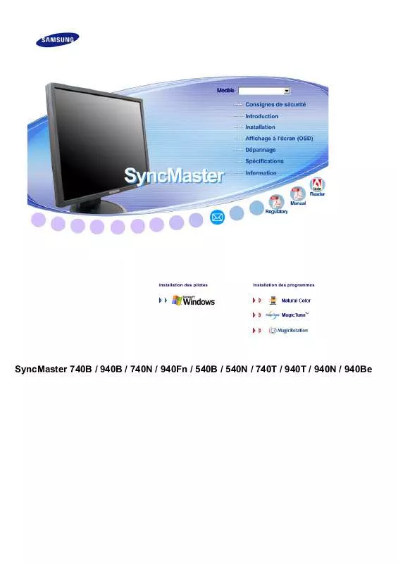 Mode d'emploi SAMSUNG SYNCMASTER 540B