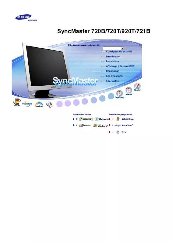 Mode d'emploi SAMSUNG SYNCMASTER 721S