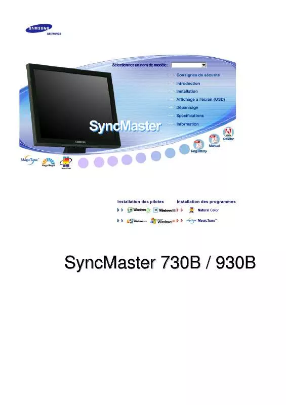 Mode d'emploi SAMSUNG SYNCMASTER 730B