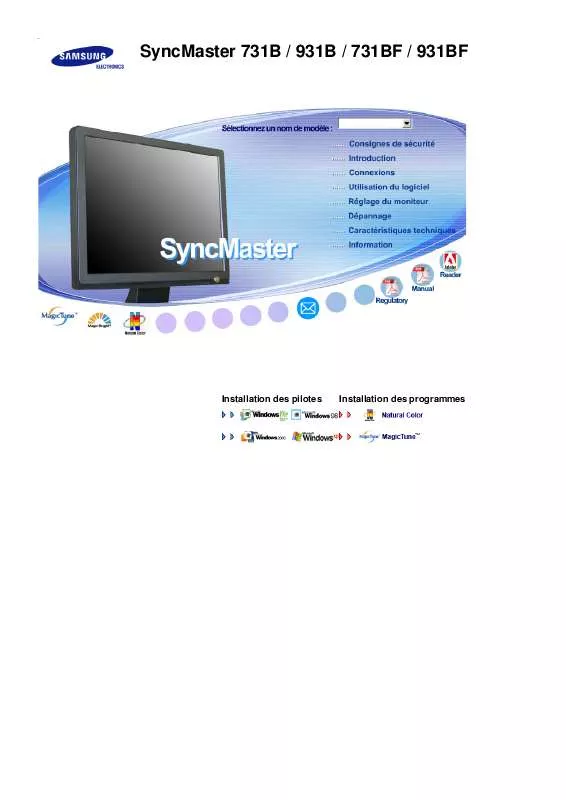 Mode d'emploi SAMSUNG SYNCMASTER 731BF