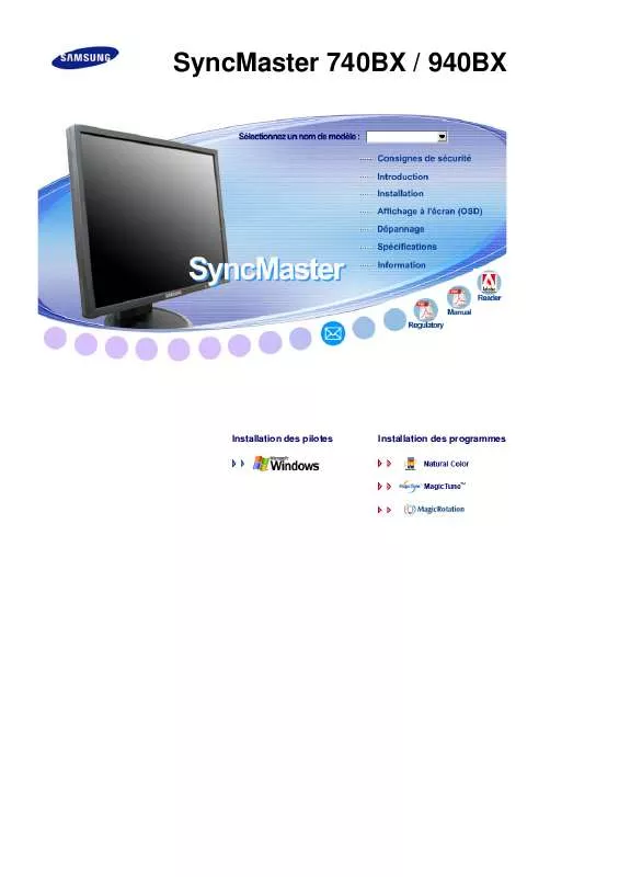 Mode d'emploi SAMSUNG SYNCMASTER 740BX