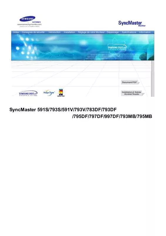 Mode d'emploi SAMSUNG SYNCMASTER 793S