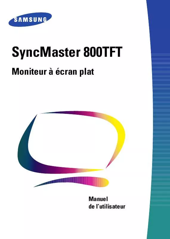 Mode d'emploi SAMSUNG SYNCMASTER 800TFT