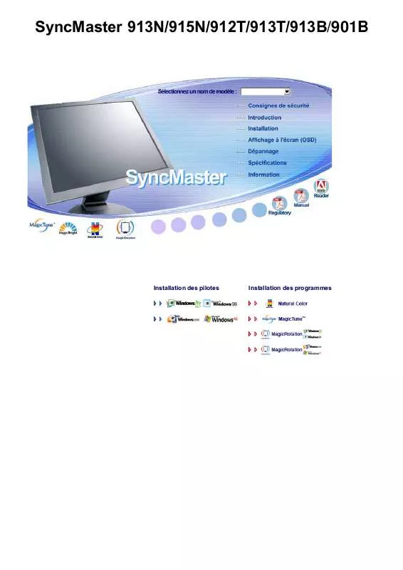 Mode d'emploi SAMSUNG SYNCMASTER 901B