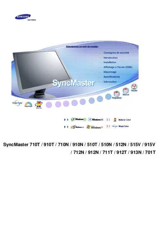 Mode d'emploi SAMSUNG SYNCMASTER 910T