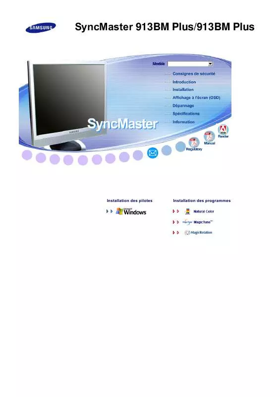 Mode d'emploi SAMSUNG SYNCMASTER 913BMPLUS