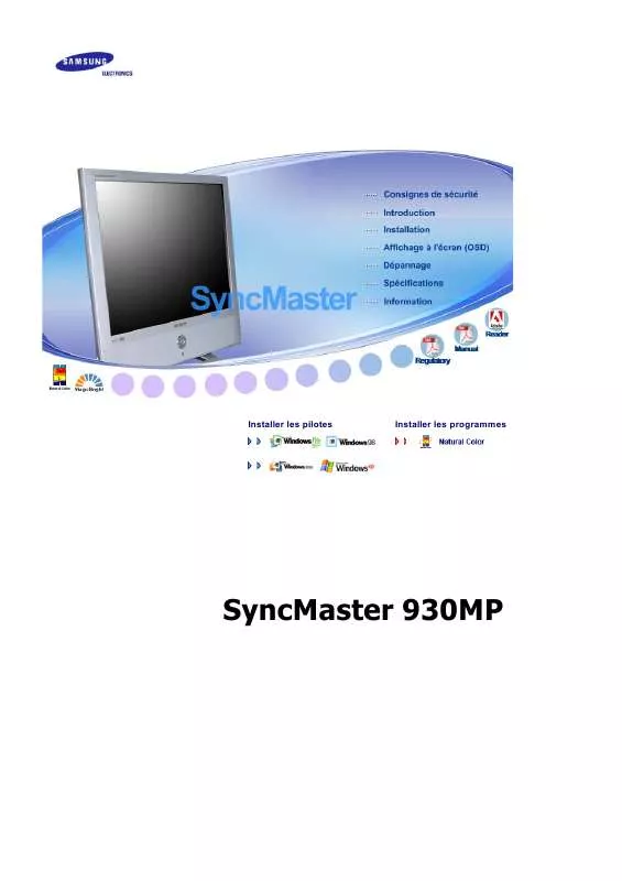 Mode d'emploi SAMSUNG SYNCMASTER 930MP