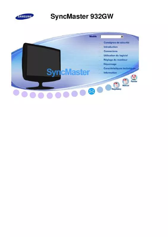 Mode d'emploi SAMSUNG SYNCMASTER 932GW