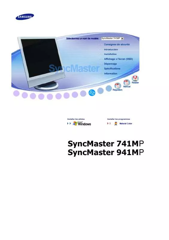 Mode d'emploi SAMSUNG SYNCMASTER 941MP