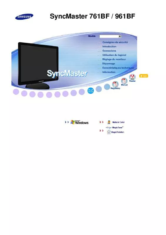 Mode d'emploi SAMSUNG SYNCMASTER 961BF SILVER