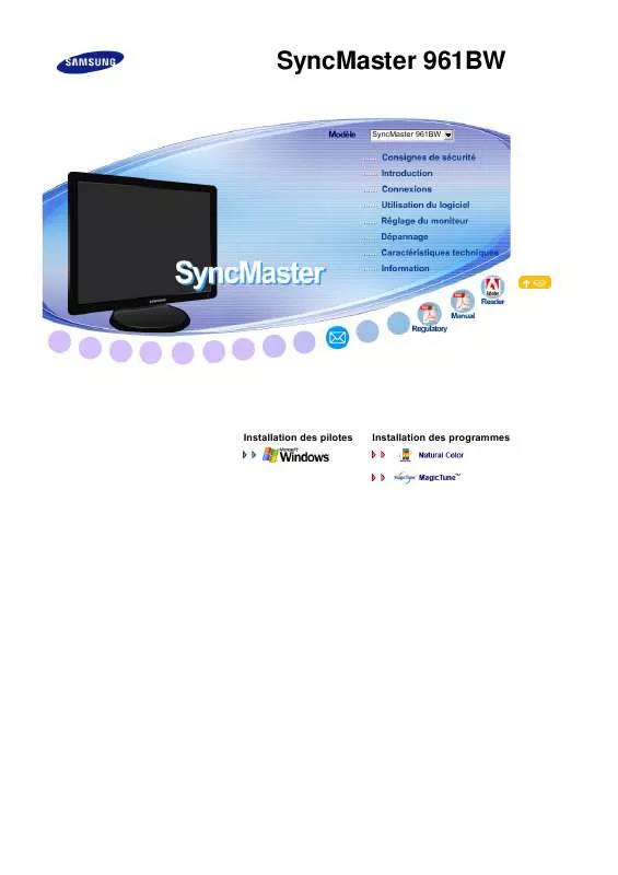 Mode d'emploi SAMSUNG SYNCMASTER 961BW