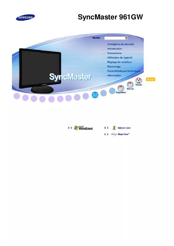 Mode d'emploi SAMSUNG SYNCMASTER 961GW