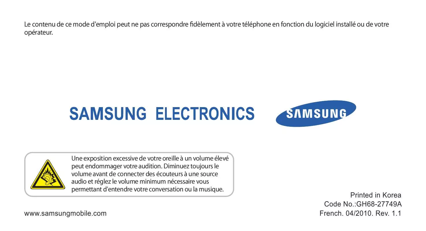 Mode d'emploi SAMSUNG ACTON S3370