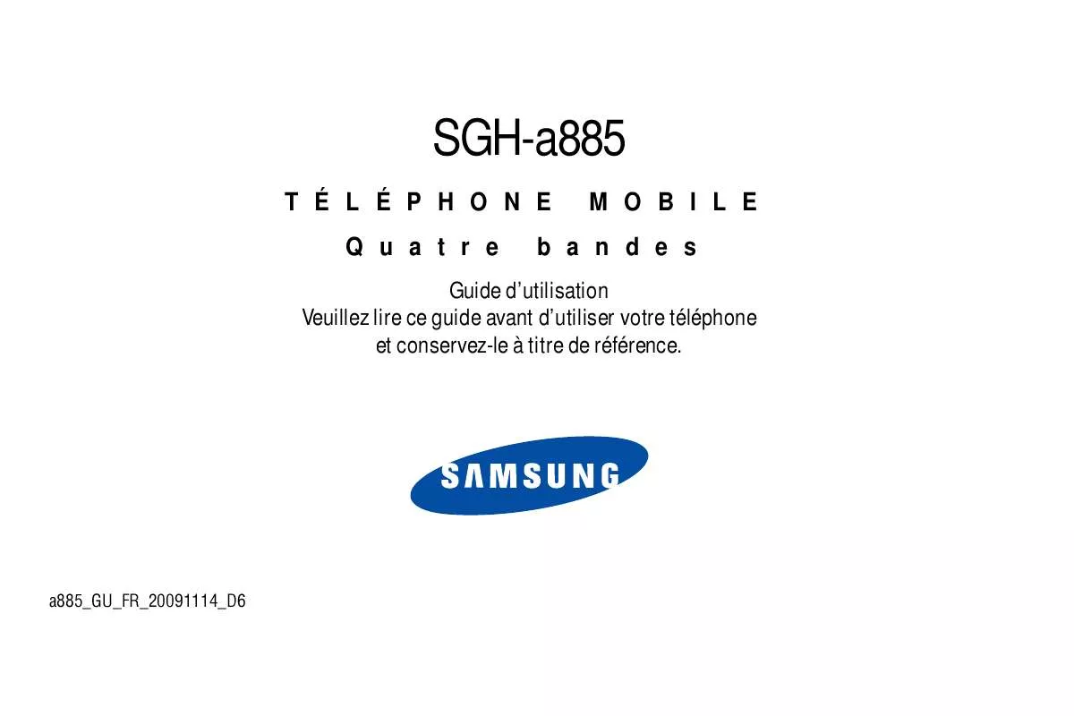 Mode d'emploi SAMSUNG ADVANCEâ„¢ (SGH-A885)