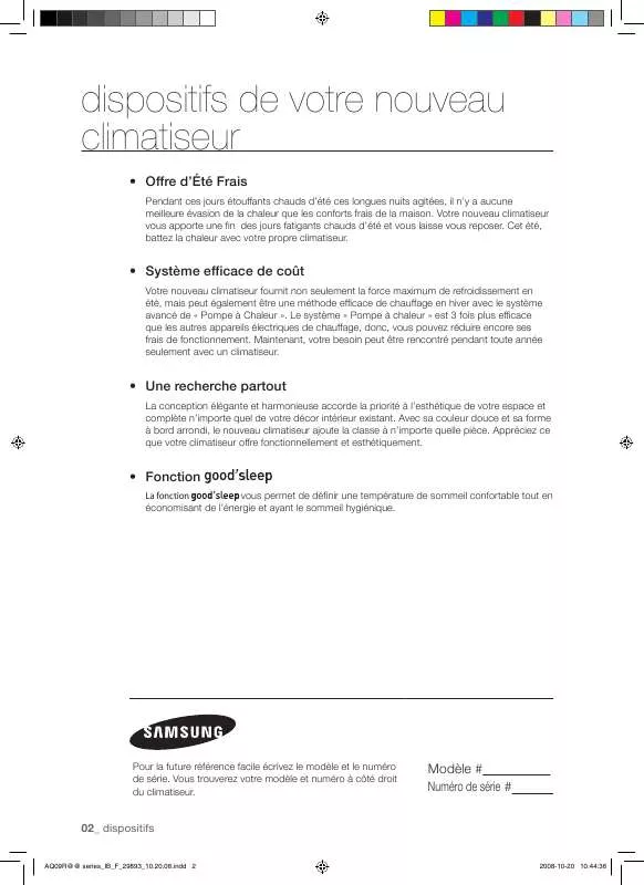 Mode d'emploi SAMSUNG AQ09RGAN