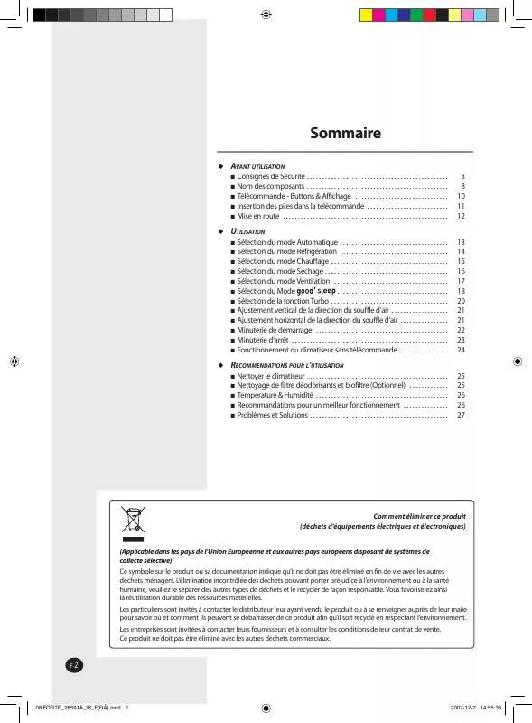 Mode d'emploi SAMSUNG AQ24FAX