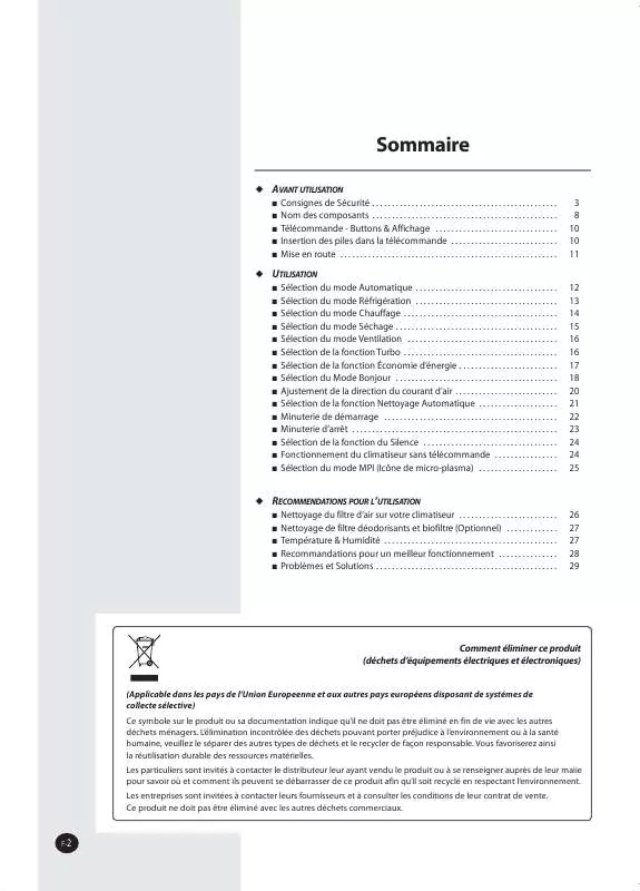 Mode d'emploi SAMSUNG AQV09MSAN